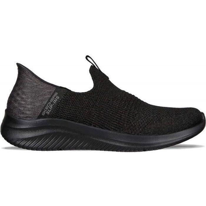 Skechers Chaussures Femme - SKECHERS Ultra Flex 3.0 - Smooth Step - Noir - Canvas - Fermeture à pression