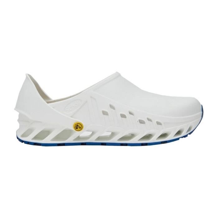 Mules blanches pour femme SCHOLL EVOFLEX talon plat de 3 cm