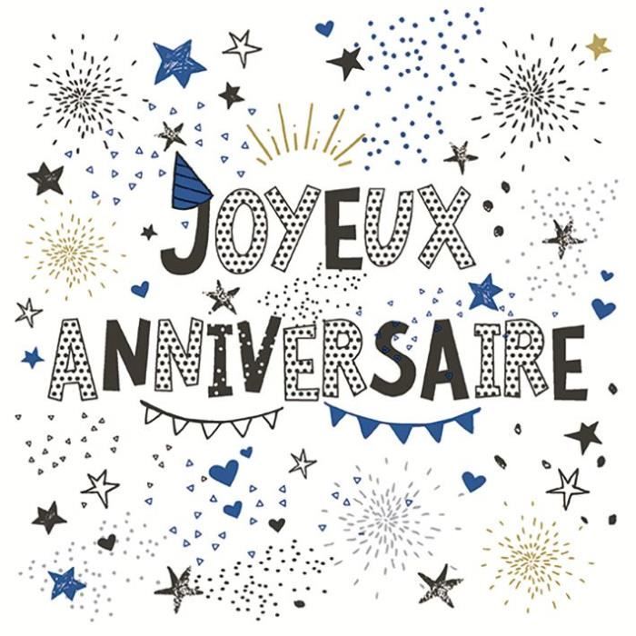 Serviettes en papier joyeux anniversaire - Achat / Vente pas cher