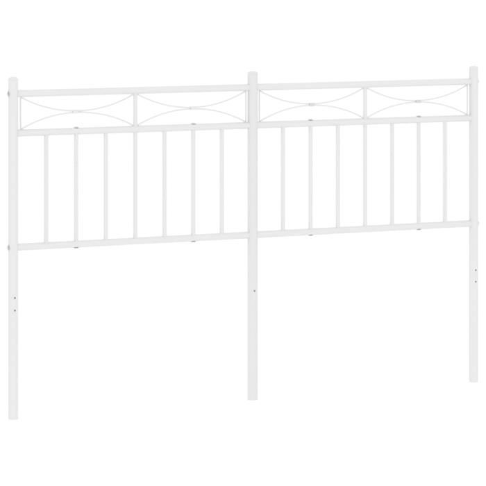 Tête De Lit Métal Blanc 140 Cm - En Acier, Design Classique, Pour Lit à Tubes Ronds, Dimensions 146x3x97 Cm