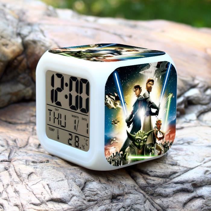 Dessin Anime Star Wars Couleur D Alarme Changeur Horloge Led