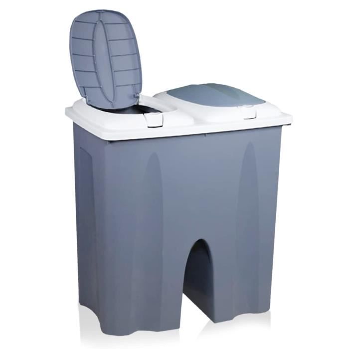 Poubelle Poubelle Avec Couvercle 25L Recyclage Poubelle Plastique Vert Systema