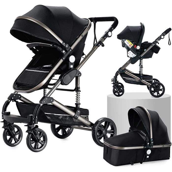 3 en 1 Poussette Combinée Poussette Citadine Landau Poussette Canne Poussette Système de Voyage pour Bébé Poussette Pay Haute po37