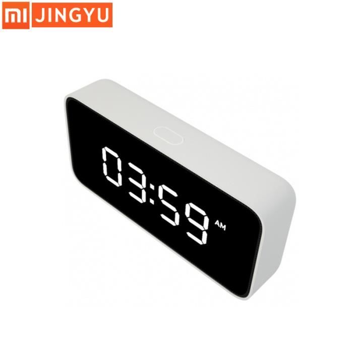 Enceinte Bluetooth Avec Horloge Miroir, Radio FM, Micro Réduction De Bruit, Double Alarme - Blanc, 1200 MAh - 9