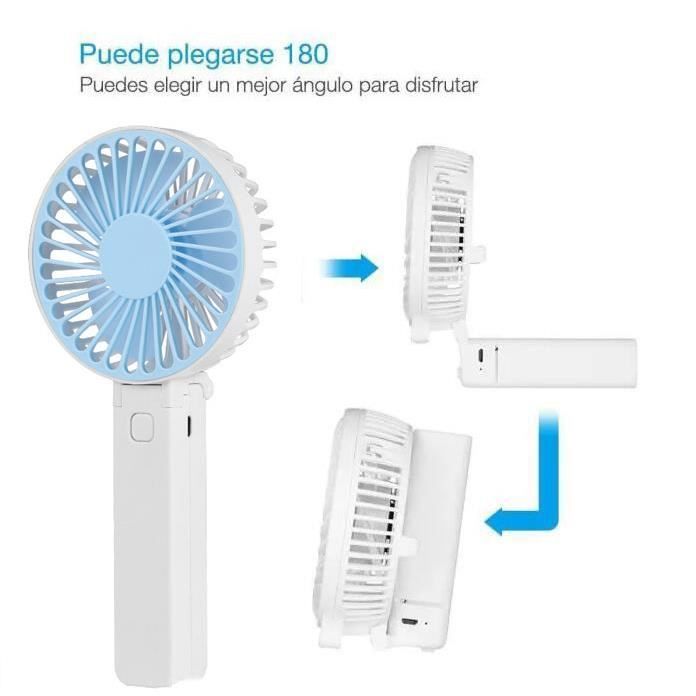 Ventilateur À Main Mini Ventilateur pliable électrique à piles recharg Fan Silencieux Pour Bureau Chambre Voiture Voyage plein air - Swarey