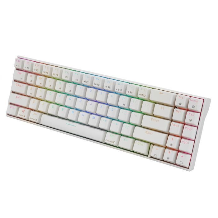 RK71 Clavier Gamer Mécanique Qwerty Dual Mode bluetooth 3.0 USB Filaire RGB  Rétro-éclairé 71 Keys BLANC bleu switch - Cdiscount Informatique