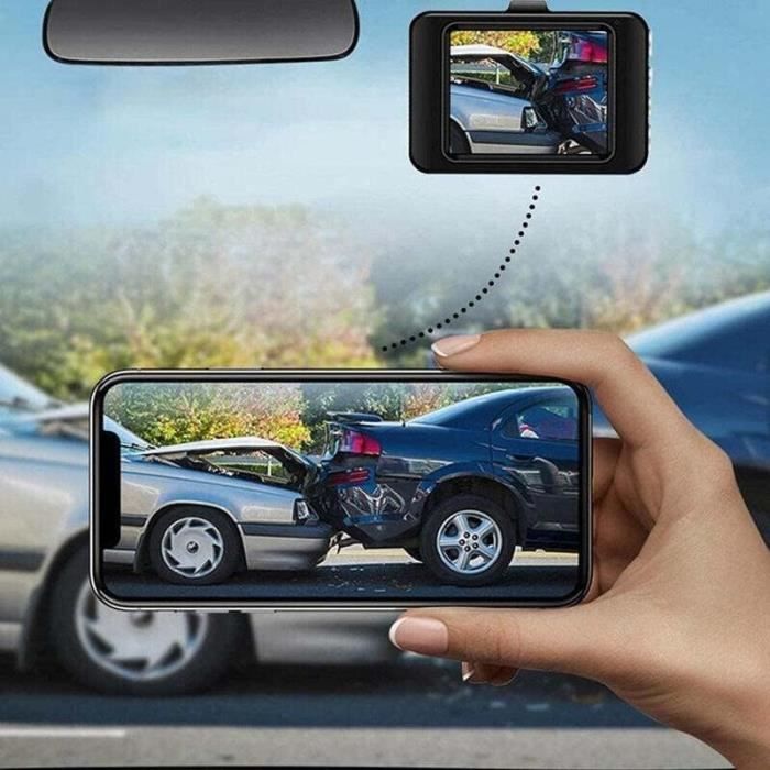 Dashcam Voiture Avant Arrière Intérieur, 3 Pouces Caméra De Voiture