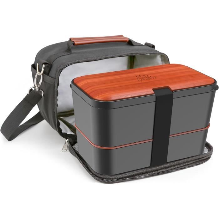 Lunch Box OWill 1200ml - Bento 3 Compartiments - Hermétique & Micro-ondable - Rose - Avec Couverts