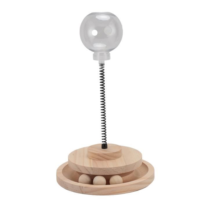 Meilleurs prix pour Jouet interactif de nourriture pour chat - VGEBY - Balle qui fuit - Ressorts en acier - Bois massif