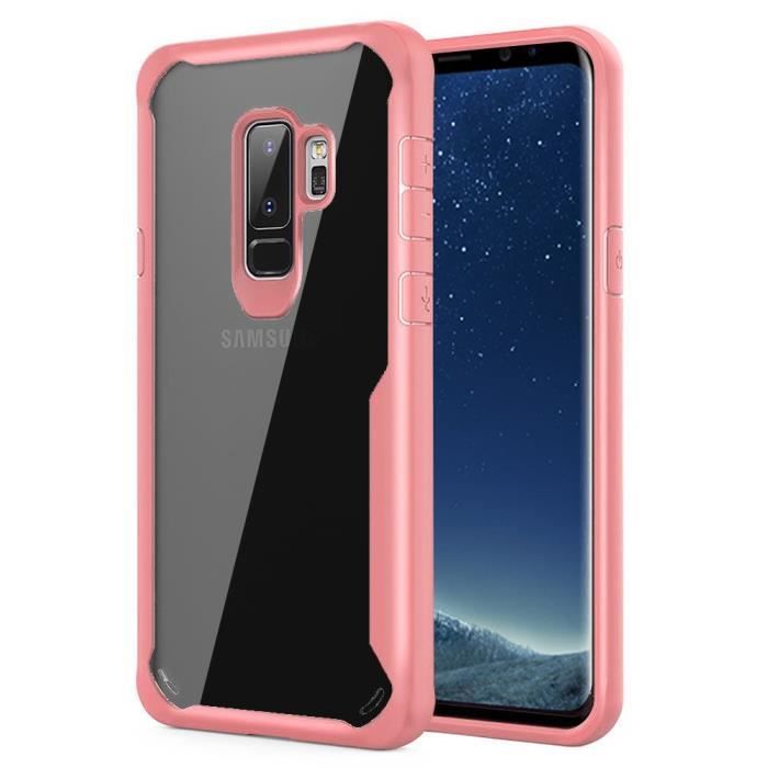 Coque Pour Samsung Galaxy S9 Plus Bumper Hybride Rigide Antichoc Rose