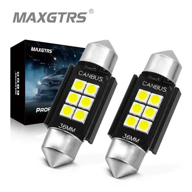 Pack De 2 Ampoules LED Festoon 31mm 24V Blanc - Pour éclairage Intérieur Camion, Dôme, Plaque - 16 SMD 3014, 6000K, 100lm - Garantie 1 An