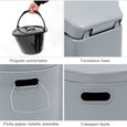 GYMAX Toilette de Camping Portable avec Seau Amovible, Toilette avec Couvercle, Support de Papier pour Randonnées, Camping-Car,-1