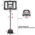 DOMICILE Panier de Basket TransparentRéglable en Hauteur sur Pied avec Roulettes 199-245cm-1