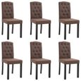 BESTSELLER Lot de 6 Chaises de salle à manger Ensemble de 6 Chaises - Design & Chic - Fauteuil - Siège de Salon - Marron Tissu | 553-1