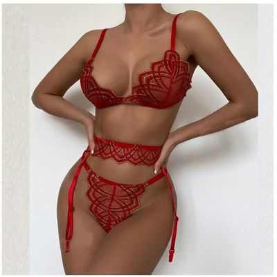 Mode f minine Lingerie Sexy Rouge Dentelle Jarreti re Costume