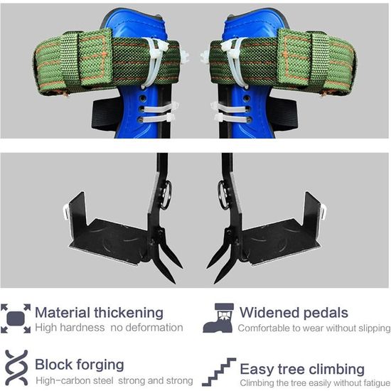 Kit D'escalade D'arbres Professionnel - éperons Amovibles, Gants, Sangles - Pour élagage, Cueillette, Travail En Hauteur