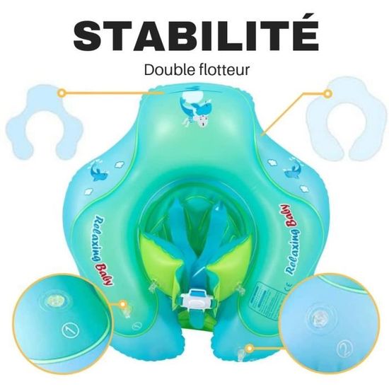 Lot De 2 Bouées Sirène Gonflables Pailletées Pour Enfants - Bouée Piscine Anti-Fuite - Bleu Et Rose - 5 à 9 Ans