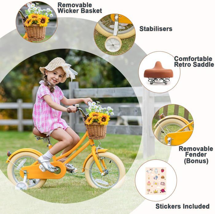 Glerc 12 Pouces Vélo Pour Enfants Pour 12, 3, 4 Ans Petite Fille Mi Velo Avec Roue De Support De Panier Et Cloches Rosa Amz B0 Glerc 12 Pouces Vélo Pour Enfants Pour 12, 3, 4 Ans Petite Fille Mi Velo Avec Roue De Support De Panier Et Cloches Rosa Amz B0