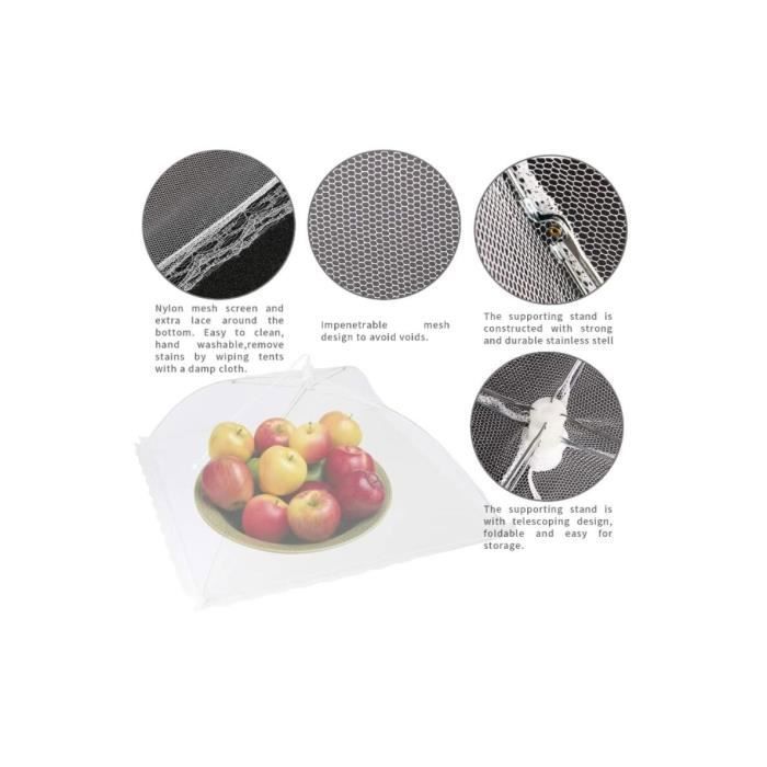 Cloche Alimentaire Anti-Mouches Roysmart - Housse Pliable Maille Polyester - Protection BBQ Jardin