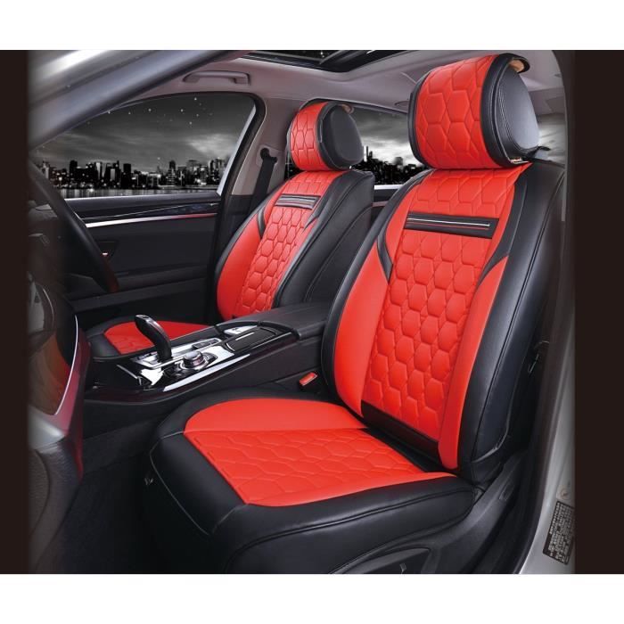 BMW DACIA TOYOTA 9Pcs Couvertures De Siège Complet Noir Rouge En Cuir EUR  63,33 - PicClick FR