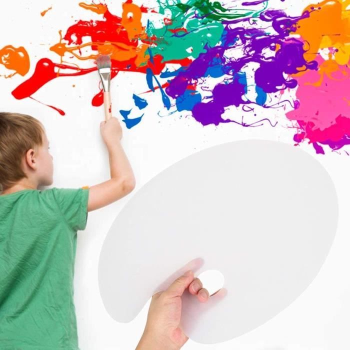 Palette De Peinture Acrylique Transparente – Forme Ovale Ou Rectangle, Grande Taille, Pour Artistes, Enfants