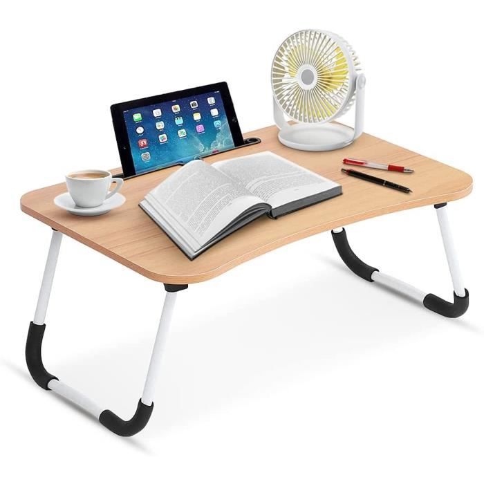 Table d'ordinateur portable table de lit pliable porte-boissons plateau  d'ordina ML DESIGN Pas Cher 