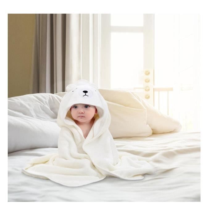 Serviette De Bain Bébé Avec Capuche - 80x80 Cm, Ultra Douce, Absorbante, Motif Animal - 11