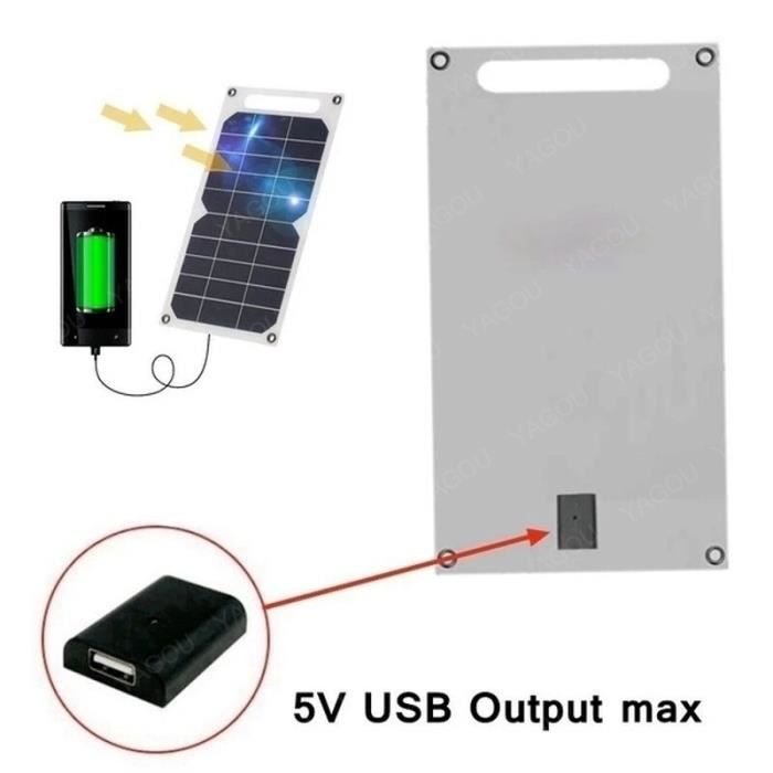 Chargeur Solaire 20W JES Avec Pinces Crocodile Et Allume-cigare – Neuf