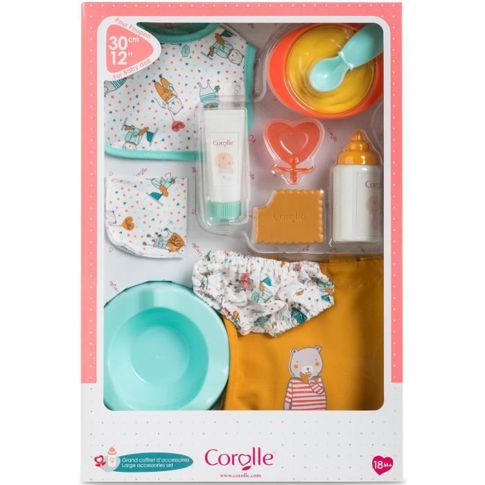 Coffret Accessoires Nurserie pour poupon 30 cm Corolle - Jaune et bleu -  Dès 18 mois - Cdiscount Jeux - Jouets