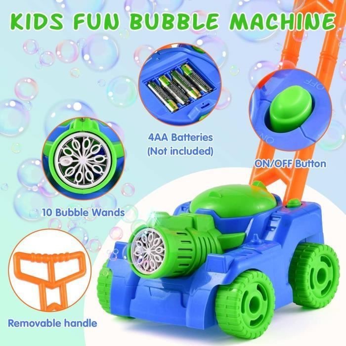 Machine à Bulles Automatique Enfants – 3 Tailles De Bulles – 2 Vitesses – USB / Piles – Extérieur Intérieur – Cadeau Anniversaire Mariage