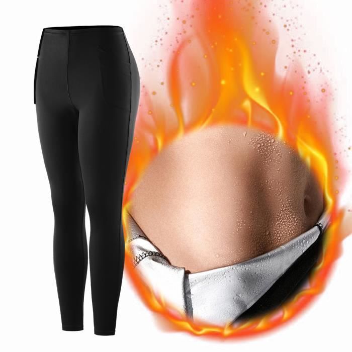 Leggings de sudation SURENHAP pour femme - Noir - Fitness - Perte