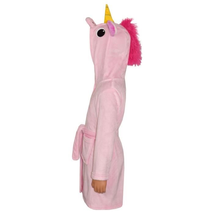 Enfants filles Toison Animaux Licorne Peignoir à capuche Robe de