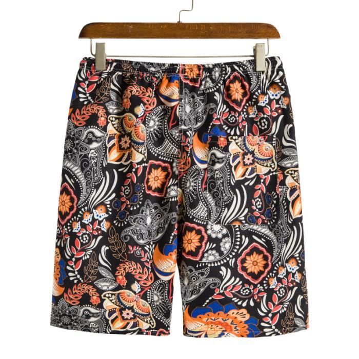 Short de Plage Homme Design Hawaien Imprime avec Poches arriere Sechage Rapide pour Plage Orange Cdiscount Pret a Porter