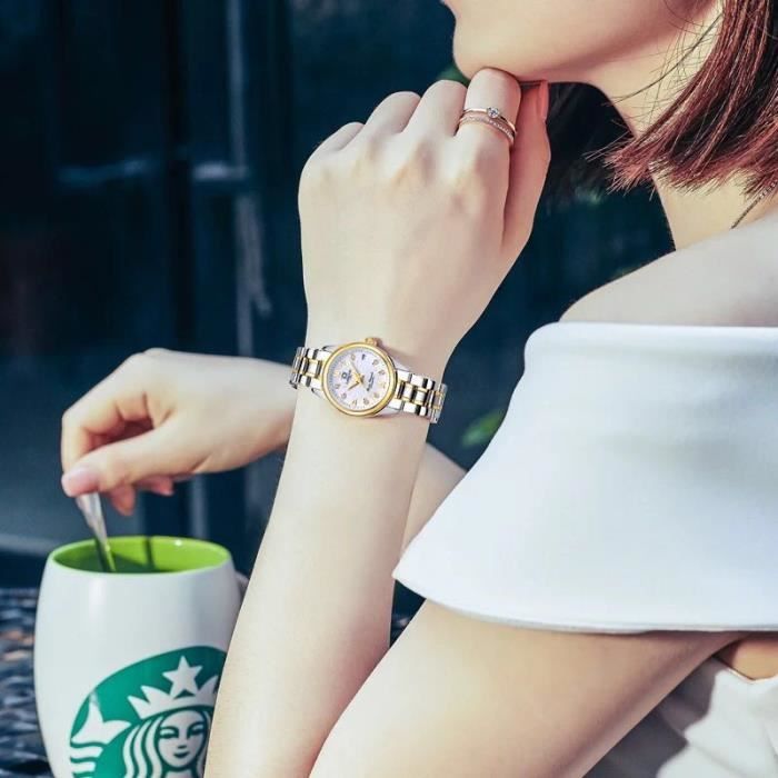 Montre Femme BIEWO - Étanche 5ATM, Cadran Minimaliste, Bracelet Silicone - Infirmière, Étudiante