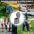 GYMAX Toilette de Camping Portable avec Seau Amovible, Toilette avec Couvercle, Support de Papier pour Randonnées, Camping-Car,-2
