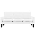 @Home8266Haute qualité Canapé à 3 places Canapé de relaxation Haut de gamme & Confortable - Sofa Canapé droit Salon Blanc Similicuir-2