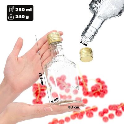 Gouveo Lot De 6 Bouteilles En Verre Dorica De 500 Ml Avec Bouchon à Vis PP 31,5 Doré - Bouteilles D'huile, De Vinaigre, De Liqueur, Vides Pour Remplissage Automatique (DFT500G