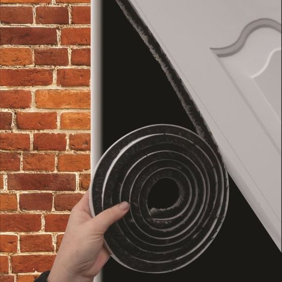 8m x 16mm x 16mm Joint porte garage espaces 5-15mm Brosse adh/ésif Gris