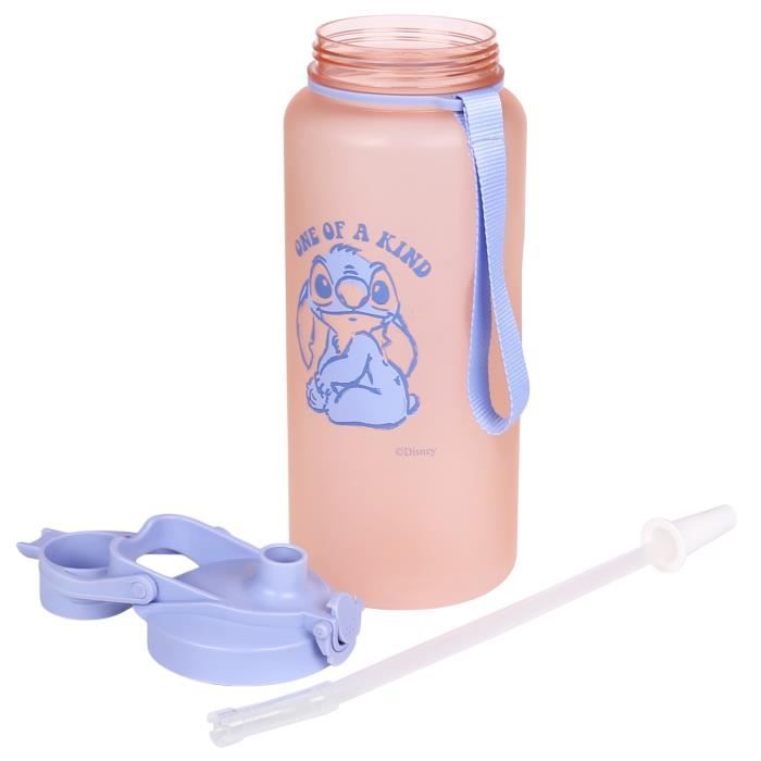 Disney Lilo & Stitch Bouteille d'eau en plastique pour enfants avec  couvercle anti-fuite et bec verseur – Lot de 2, 473,6 g —