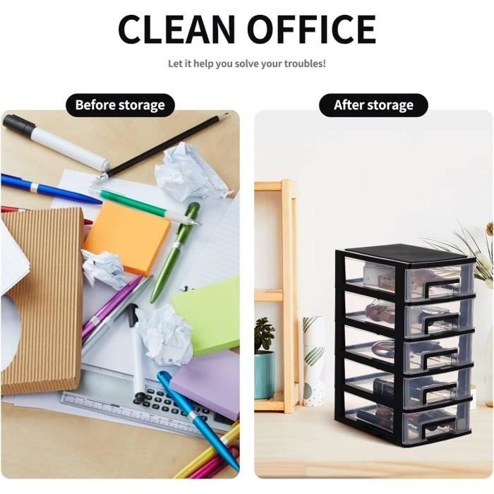 3 Organisateurs De Tiroir Transparents Empilables – 21x10x6 Cm, Séparateurs Amovibles, Rangement Bureau - 7