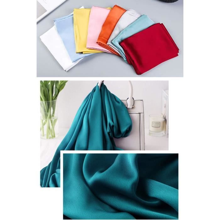 Écharpe/châle Satin Brillant Nacré Pour Femme - 170x70 Cm - Pour Mariage, Soirée, Plage - 100% Polyester (comme Soie)