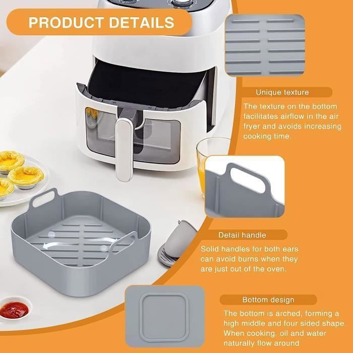 Moule Silicone 20cm Pour Air Fryer Philips XL (62L, 42L) - Accessoire YINGRACE, Neuf