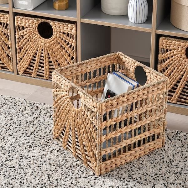 Panier ajouré pour bois de chauffage ovale en sparte naturel