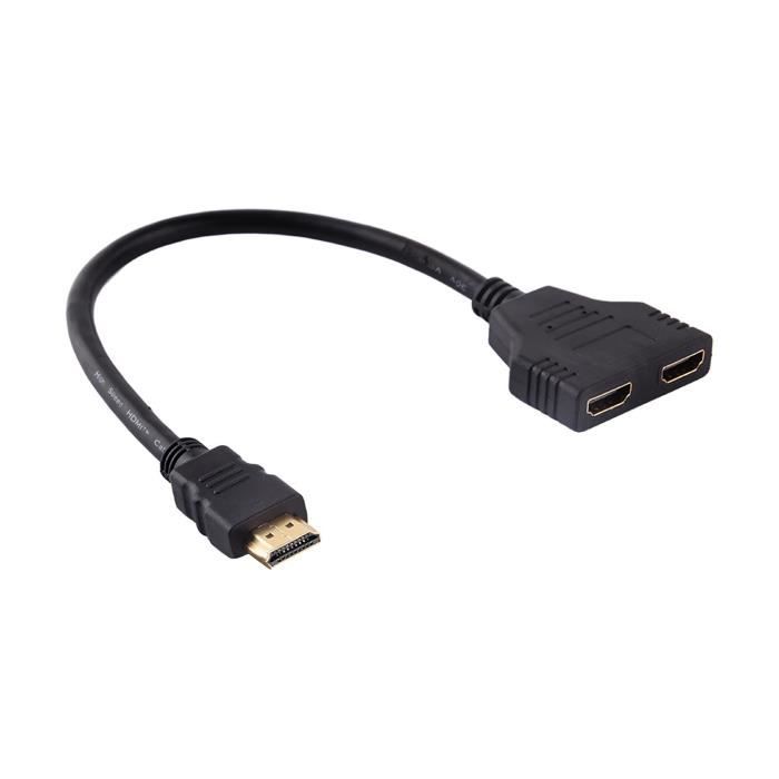 INECK® Adaptateur Câble HDMI Mâle vers Double HDMI Femelle 2 Entrées 1  Sortie Switch Connecteur pour Video TV HDTV - Adaptateur et convertisseur -  Achat & prix