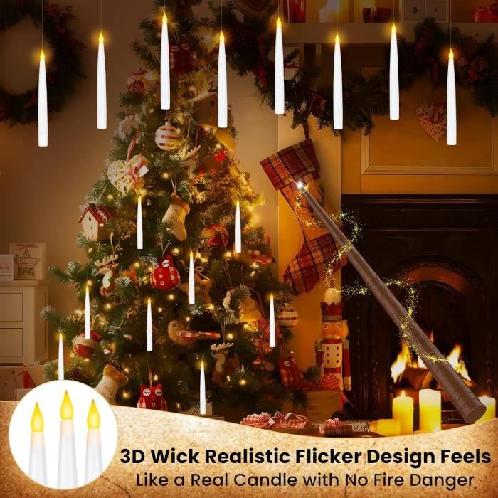 Bougie LED flottante sans flamme avec baguette magique à distance, lumière  clignotante, décoration d'intérieur, cadeau de Noël, ci-après les, 12  pièces, 24 pièces, 36 pièces - AliExpress