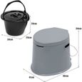 GYMAX Toilette de Camping Portable avec Seau Amovible, Toilette avec Couvercle, Support de Papier pour Randonnées, Camping-Car,-3