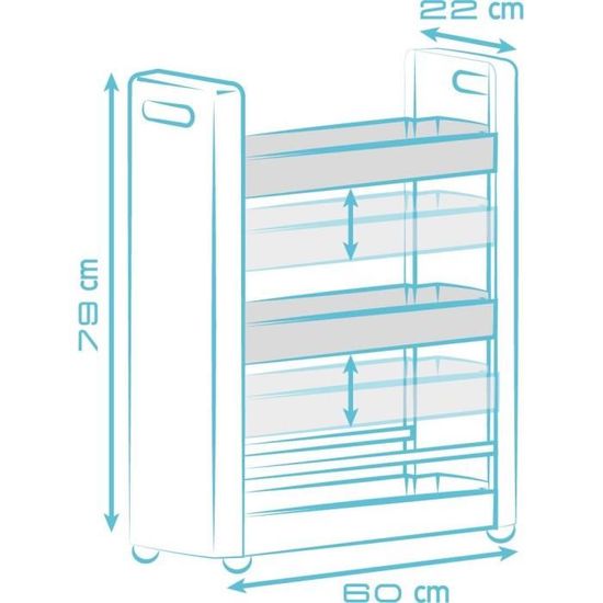 Desserte Mobilo Meuble De Rangement Modulable 3 Etageres 4