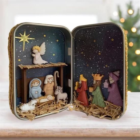 Figurines Crèche Noël Lot 11 Pièces Peintes Main 9.5cm Figurines Crèche De Noël - Lot De 11 - Peintes à La Main - Environ 9,5cm Santons Carbonel