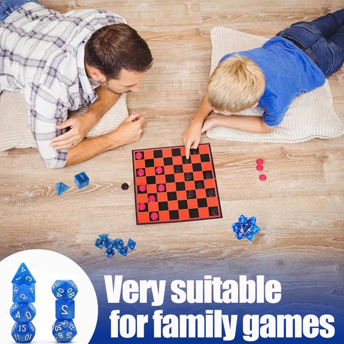 Set De 7 Dés Numériques Polyédriques (D4, D6, D8, D10, D12, D20) - Acrylique, Neuf