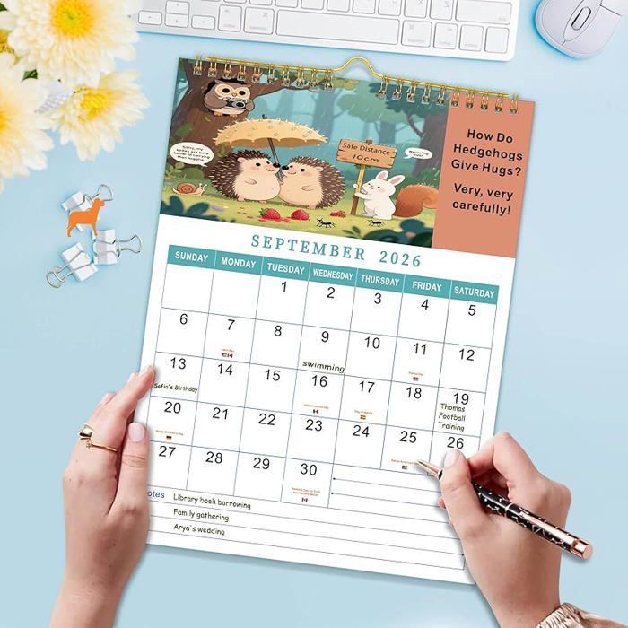 Calendrier 2026 Le Chaton Mignon - Calendrier 12 Mois En Papier à Avec Notes | Planificateur